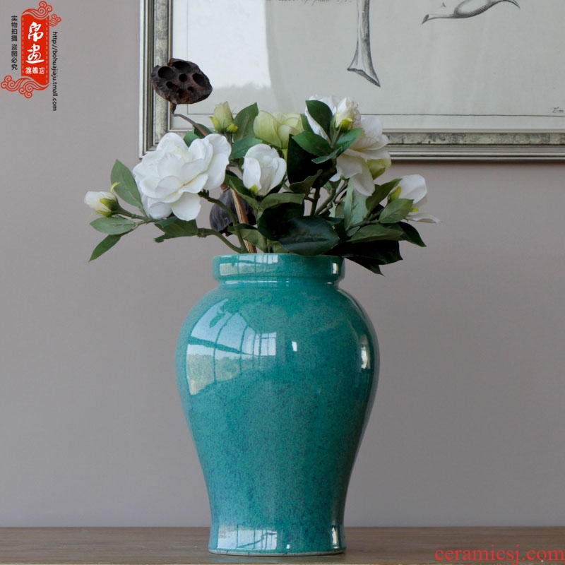 Jingdezhen ceramic vase furnishing articles grain dry flower flowers all over the sky star flower arranging a yellow water jar, sitting room home