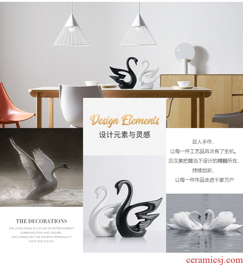 Sitting room place, household act the role ofing is tasted swan modern Nordic ceramic wedding gift wine cabinet TV ark adornment furnishing articles