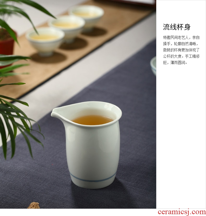 Ultimately responds to the xuan wen hand - made tea sea of blue and white porcelain tea set and a cup of large - sized ceramic fair keller kongfu tea machine accessories