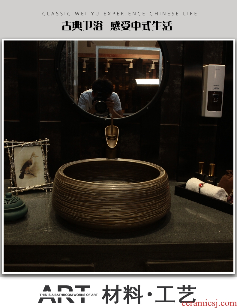 Special - shaped ceramic lavabo oval basin stage basin bathroom sinks ink lotus for wash basin