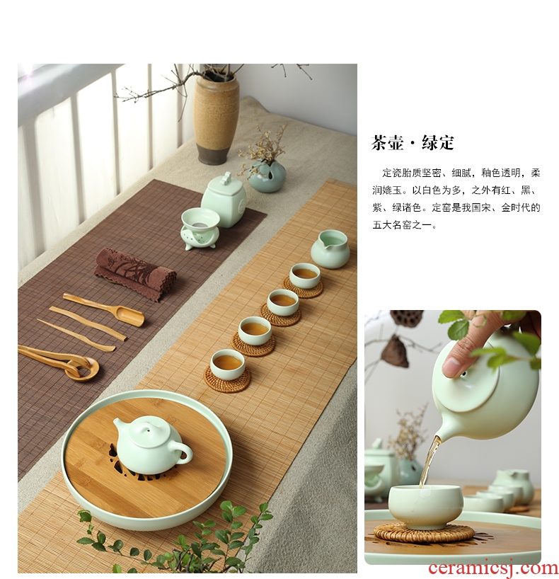 The Product is black and white and green up porcelain remit trumpet the teapot tea tea ware ceramic kung fu tea set single pot of the item