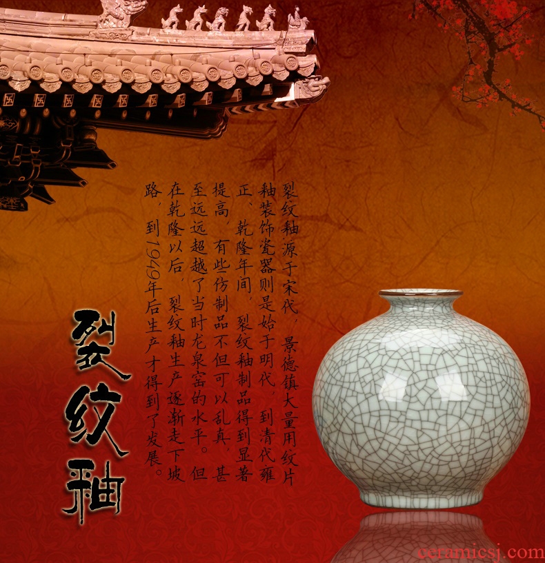 Archaize of jingdezhen ceramics up crack glaze vase was fashionable household decoration decoration furnishing articles study