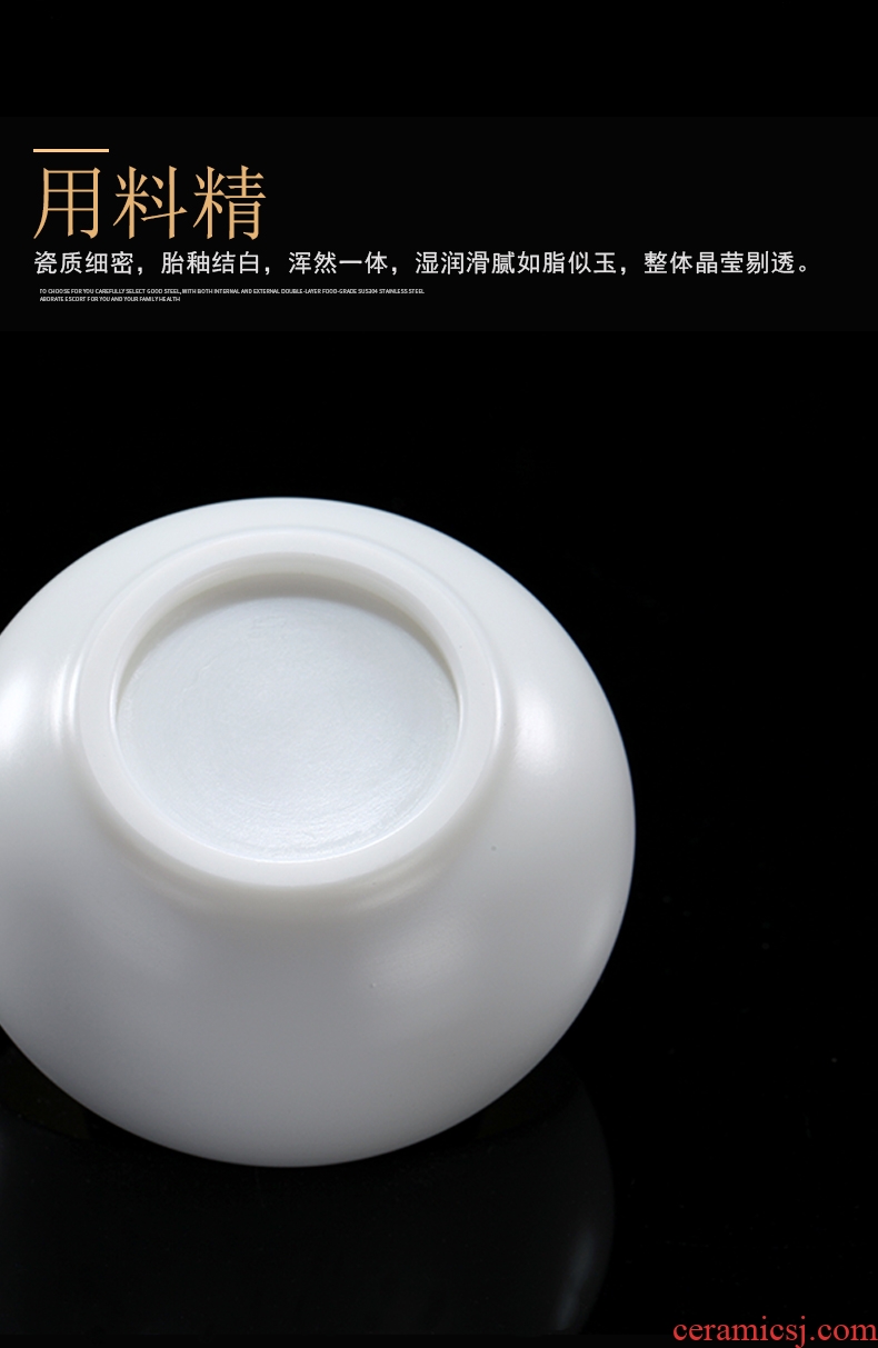 Talk of dehua white porcelain ceramic tea set kung fu tea cup single CPU master cup white porcelain sample tea cup noggin individual cup