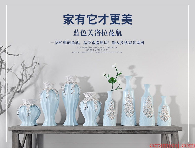 Mr Han mei contracted and I and fashionable hollow out living room table vase vase continental soft adornment ceramics furnishing articles