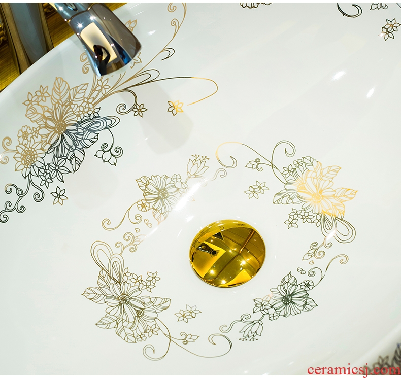 Household jingdezhen ceramic lavabo that defend bath the stage basin basin of continental basin basin contracted and I art