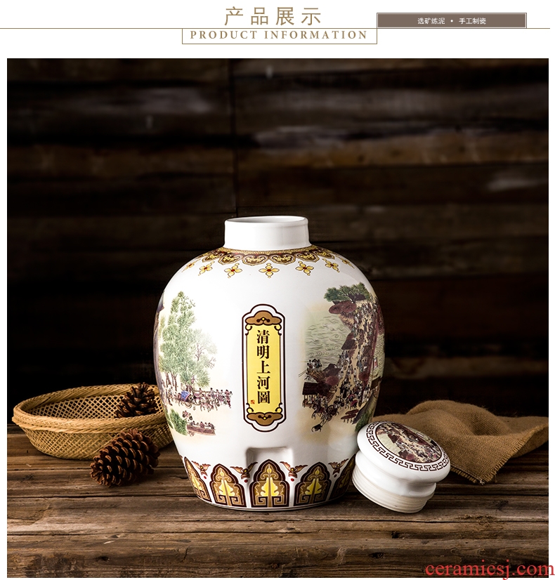 Jingdezhen ceramic jars with leading sealing mercifully it hip wine clear figure 10 jins 20 jins 30 jins