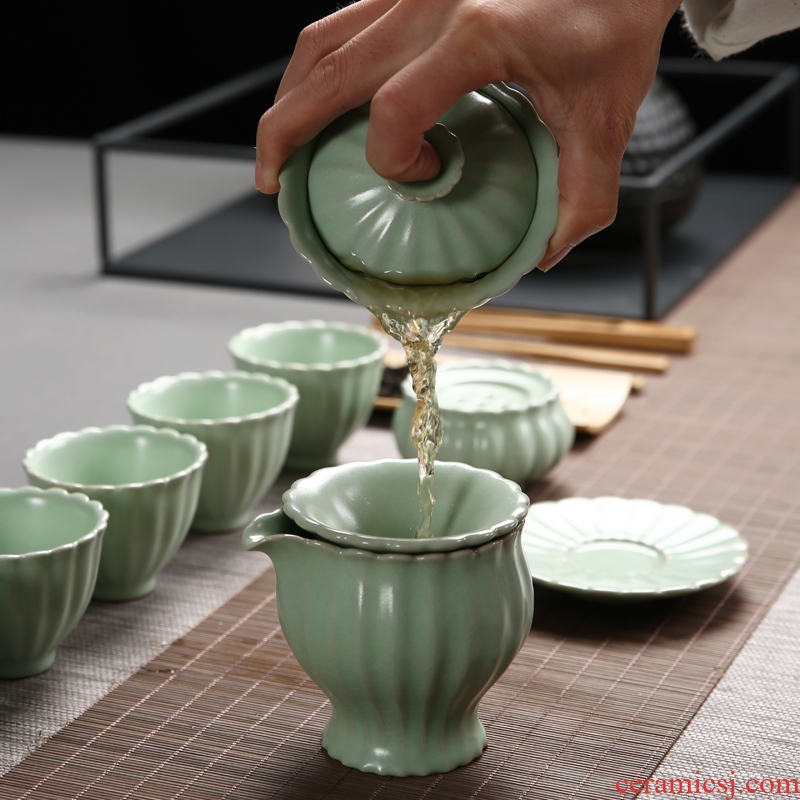 Your up kung fu tea set suit passes on technique the up ceramic teapot teacup tureen three bowl on Your porcelain the whole household