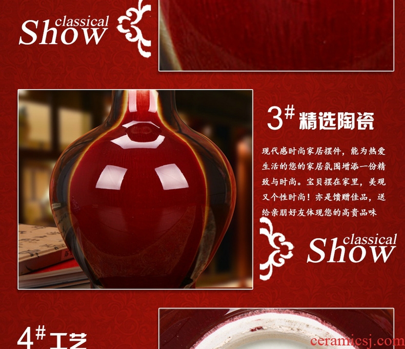 Jingdezhen ceramics high temperature color glaze three Yang kaitai, vases, modern home fashion crafts decoration