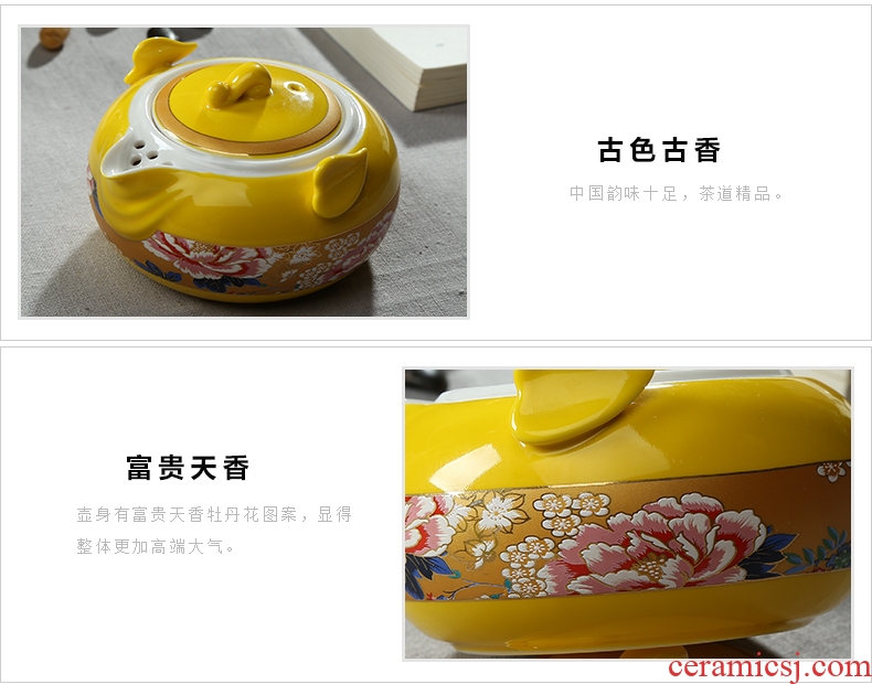Friend is ceramic tea set crack cup travel a pot of a portable kung fu tea set prosperous day