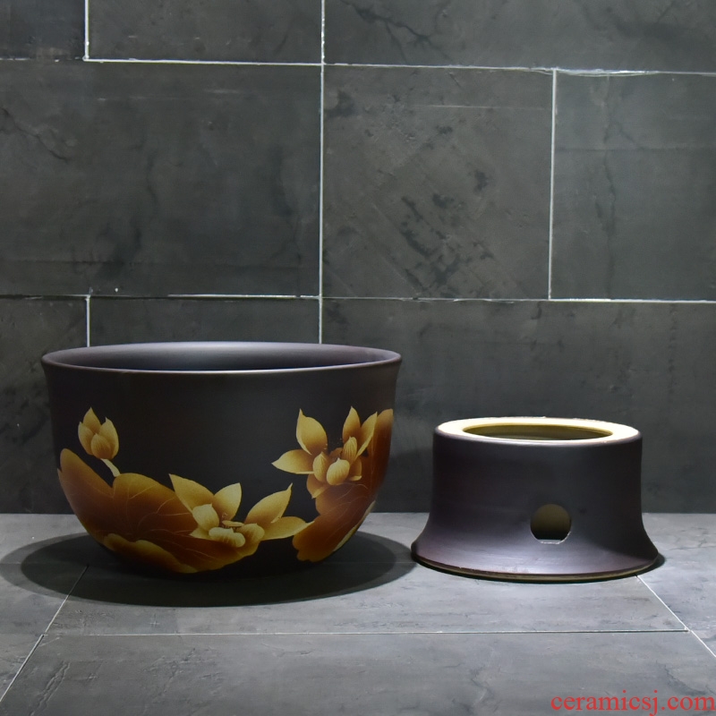 Jingdezhen porcelain lotus lotus mop pool home antique art restoring ancient ways is the balcony toilet easy mop pool