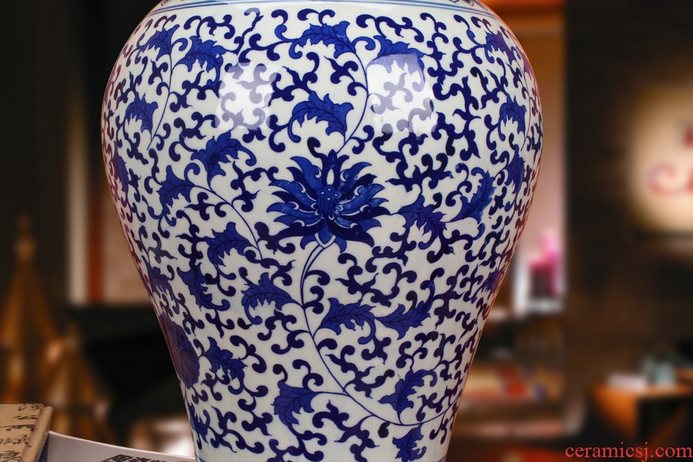 The General hand - made wrapped branch of blue and white porcelain of jingdezhen ceramics flower pot vase classical household furnishing articles adornment