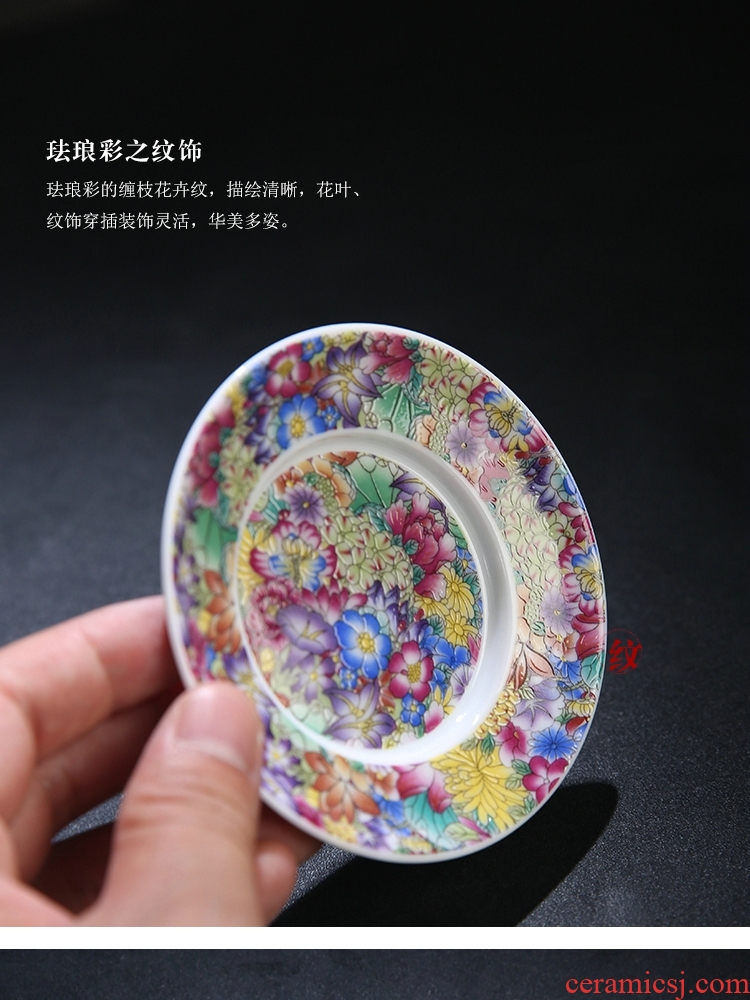 The Product of jingdezhen porcelain remit colored enamel see kung fu tea tea for tea tureen carpet of only three bowls