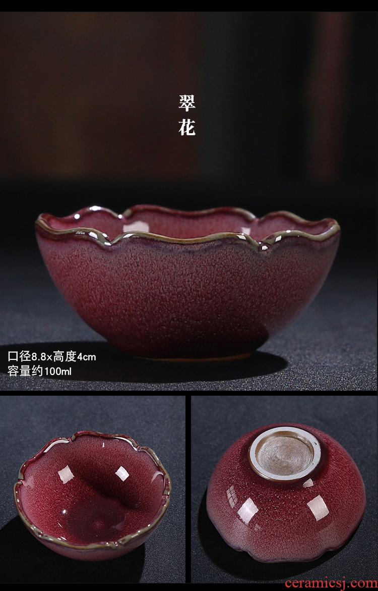 The Product flower - like teacup variable glaze porcelain sink fambe masterpieces masters cup ceramic cup mat gift box package