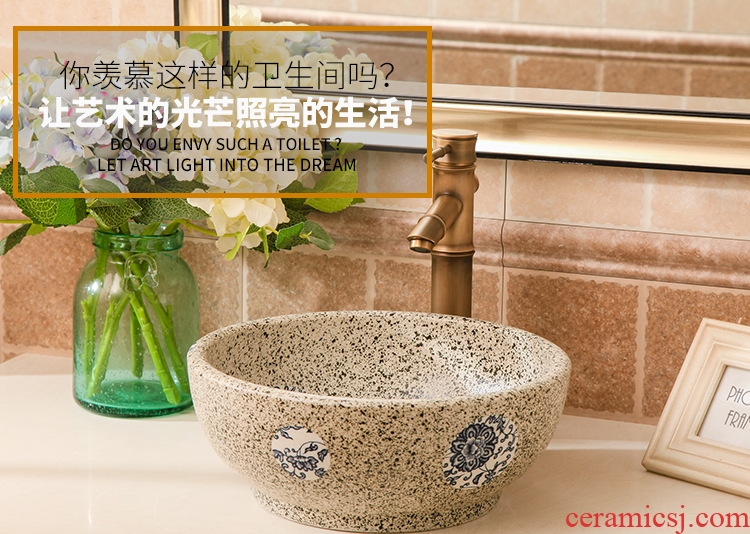 Simple ceramic balcony sink basin pool restoring ancient ways round the mini stage basin of small size 35 cm30c trumpet