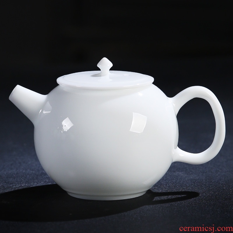 Article 12 pot of dehua white porcelain porcelain remit thin foetus ceramic teapot household single pot side put the pot of xi shi xi shi pot pot