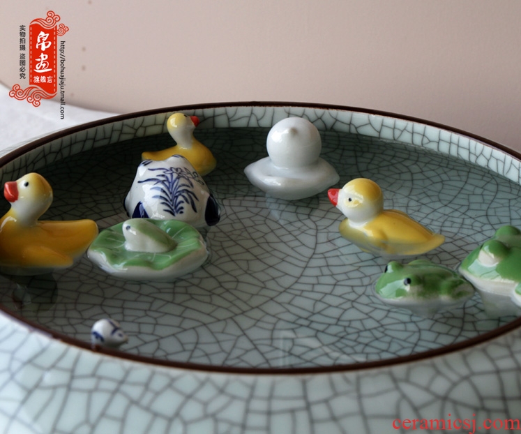 Jingdezhen ceramic porcelain, lovely mini duck chicago-brewed goose floating fish frog home sitting room aquarium decoration small place