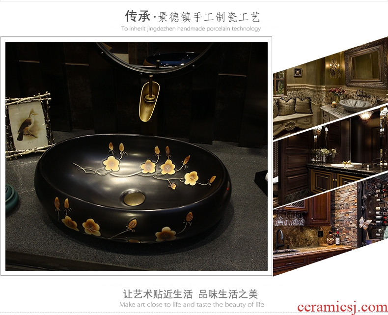 More oval restoring ancient ways is the stage basin bathroom ceramics art basin of rectangular sink basin washing a face basin