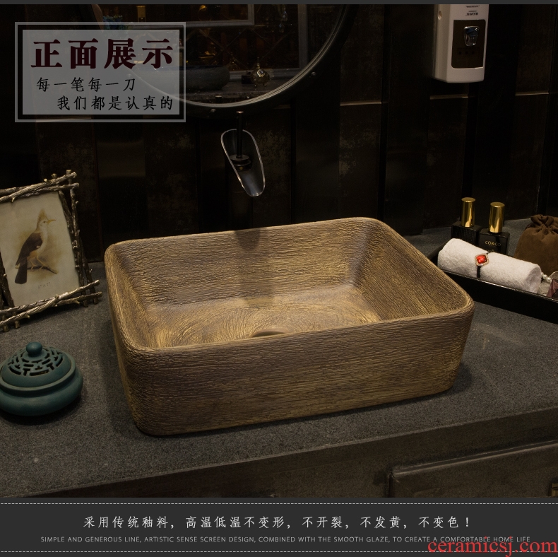 Basin of Chinese style on the square to restore ancient ways on the ceramic art Basin sink Basin sinks the pool that wash a face Basin that wash a face
