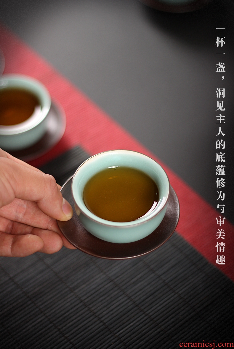 Longquan celadon ceramic sample tea cup coarse pottery cup kung fu tea cups contracted tea pu 'er tea fragrance - smelling cup