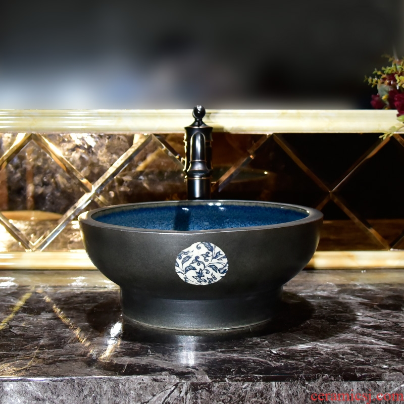 Small size art stage basin basin artical jingdezhen ceramic lavatory on the sink basin