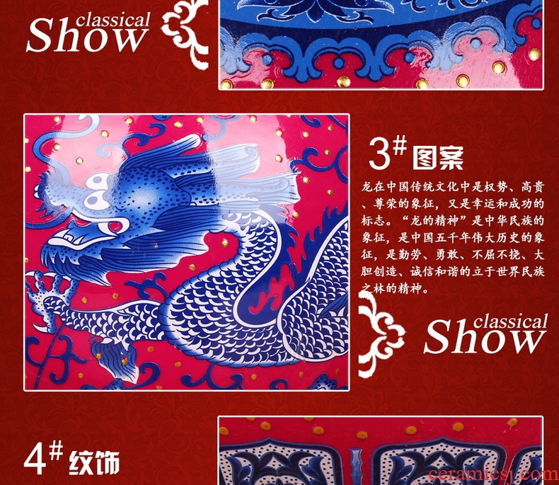 Jingdezhen ceramics high - grade enamel see colour rose red porcelain bottle contracted home furnishing articles for modern decoration