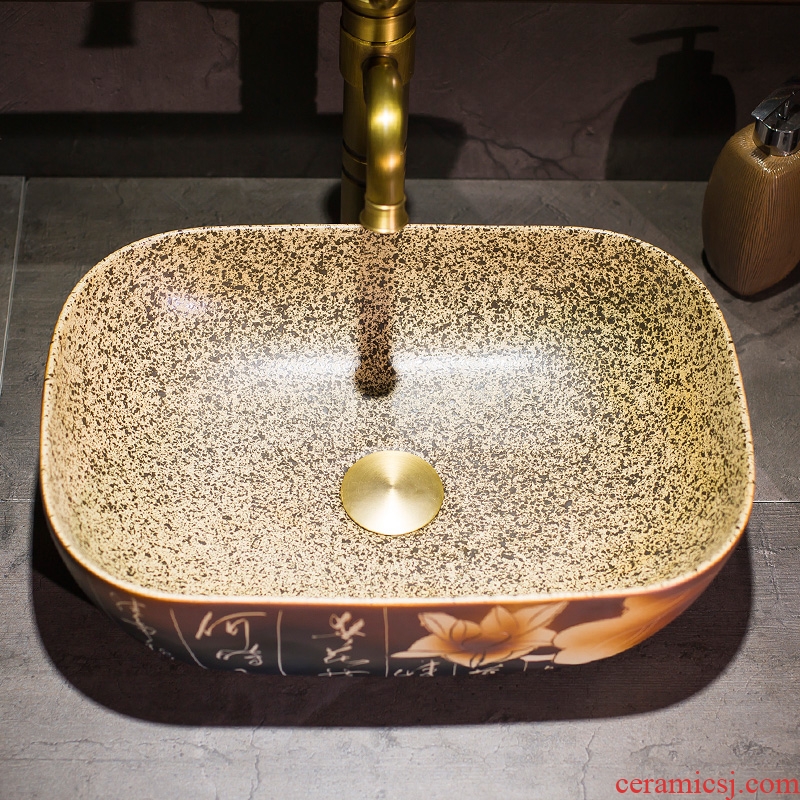 New Chinese style stage basin thin square antique art with its household ceramic lavatory toilet lavabo