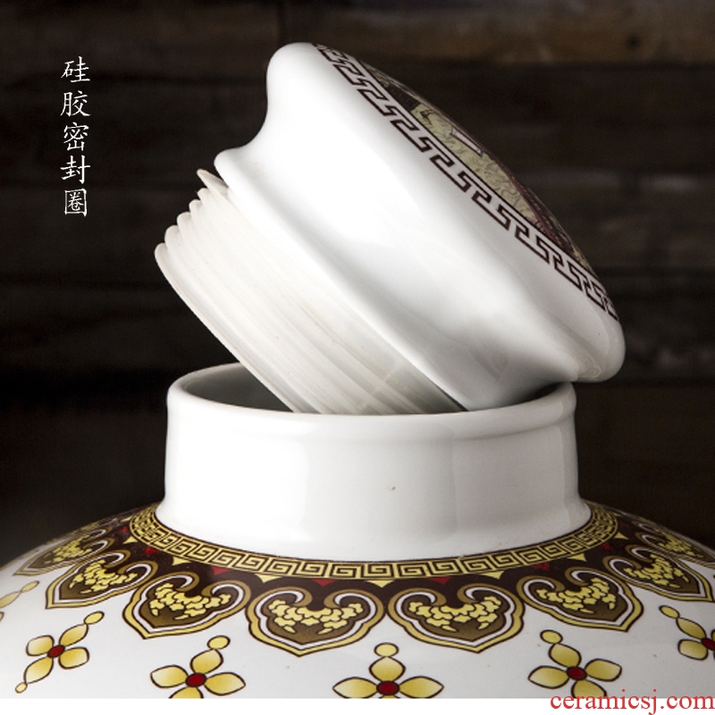 Jingdezhen ceramic jars with leading sealing mercifully it hip wine clear figure 10 jins 20 jins 30 jins