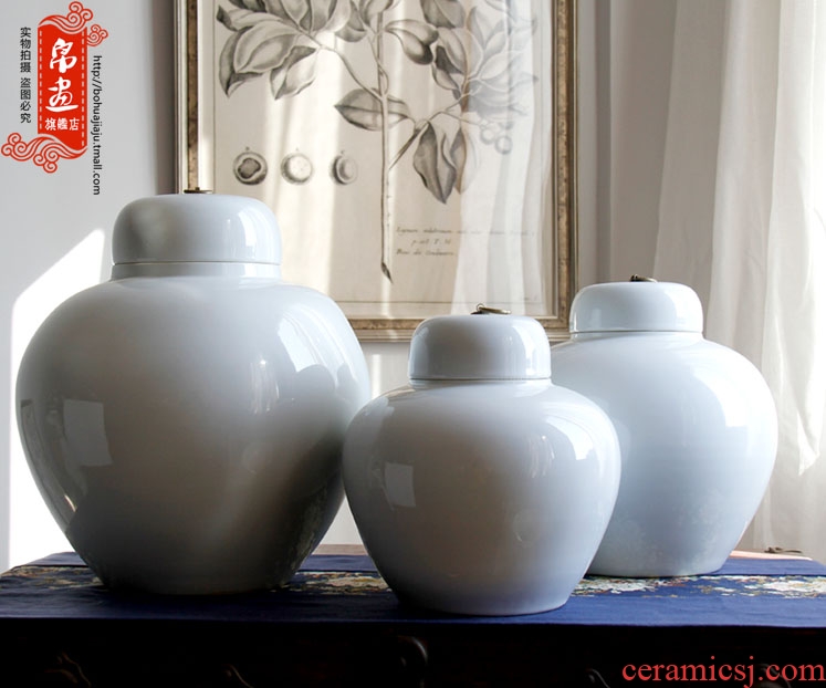 Opens to booking a general model of jingdezhen ceramics white ceramic pot classical household single glaze soft adornment is placed