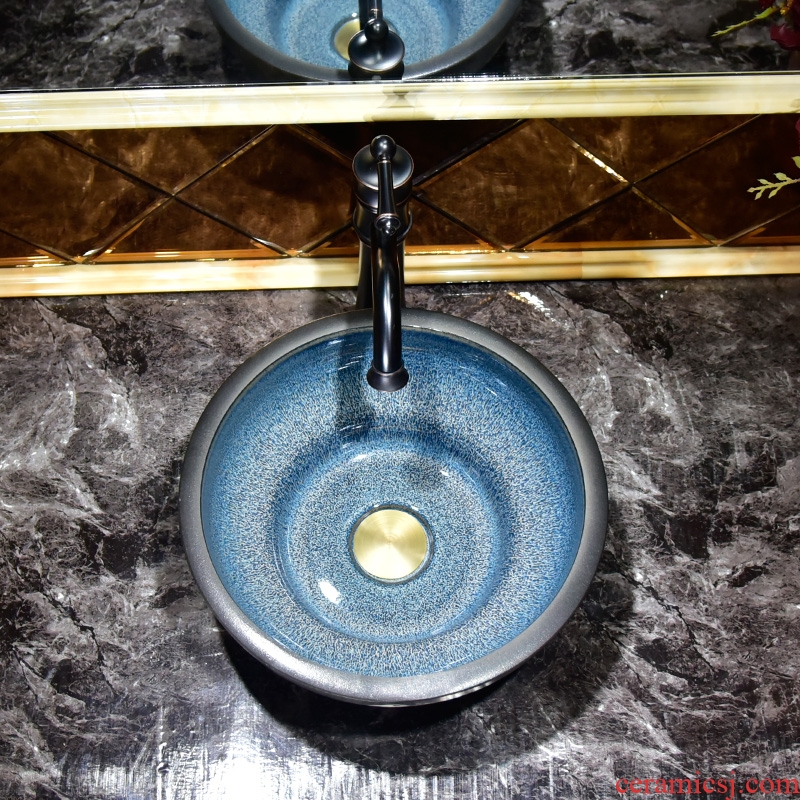 Small size art stage basin basin artical jingdezhen ceramic lavatory on the sink basin