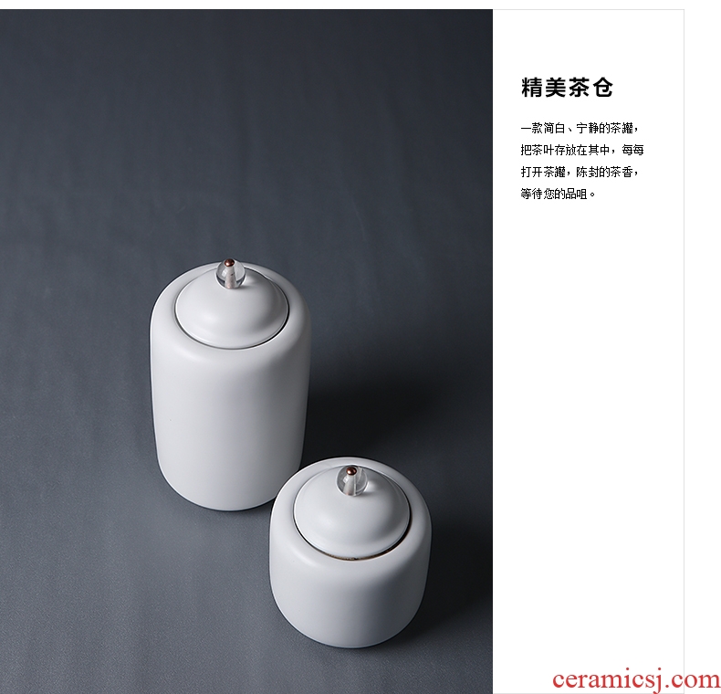 The Product matte enrolled white porcelain porcelain remit time tea caddy fixings storehouse ceramics seal pot tea, green tea tea POTS awake