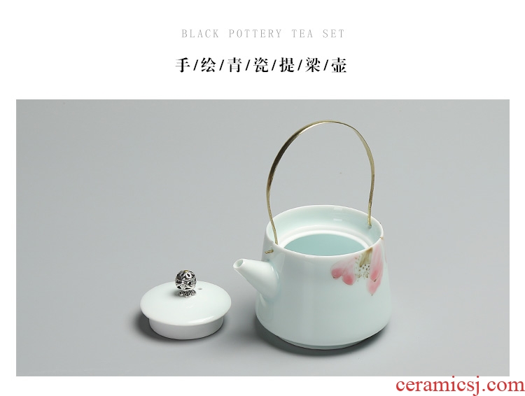 Chen xiang hand - made jingdezhen ceramic teapot manual single pot of girder pot teapot kung fu tea set filter pot