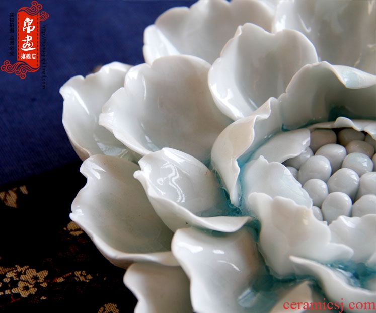 Jingdezhen shadow celadon all checking ceramic peony yarn sweet sweet scented decoration porcelain