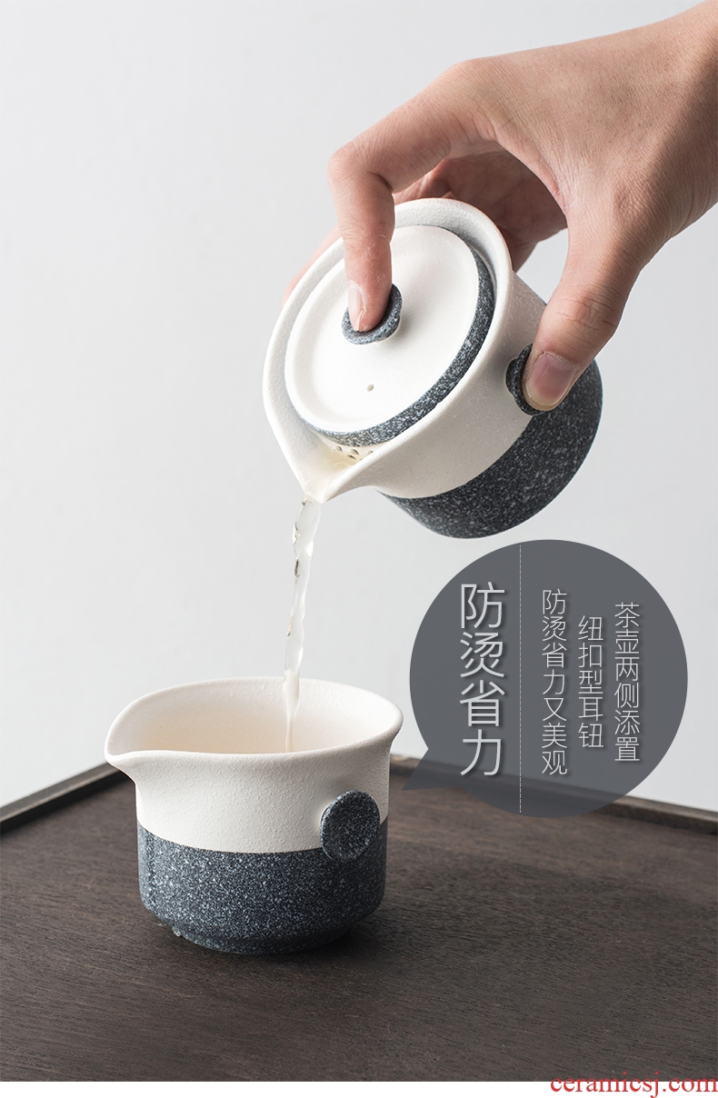 The Product porcelain sinks stone ears tea cup to crack a pot of two glass ceramic portable travel kung fu tea set