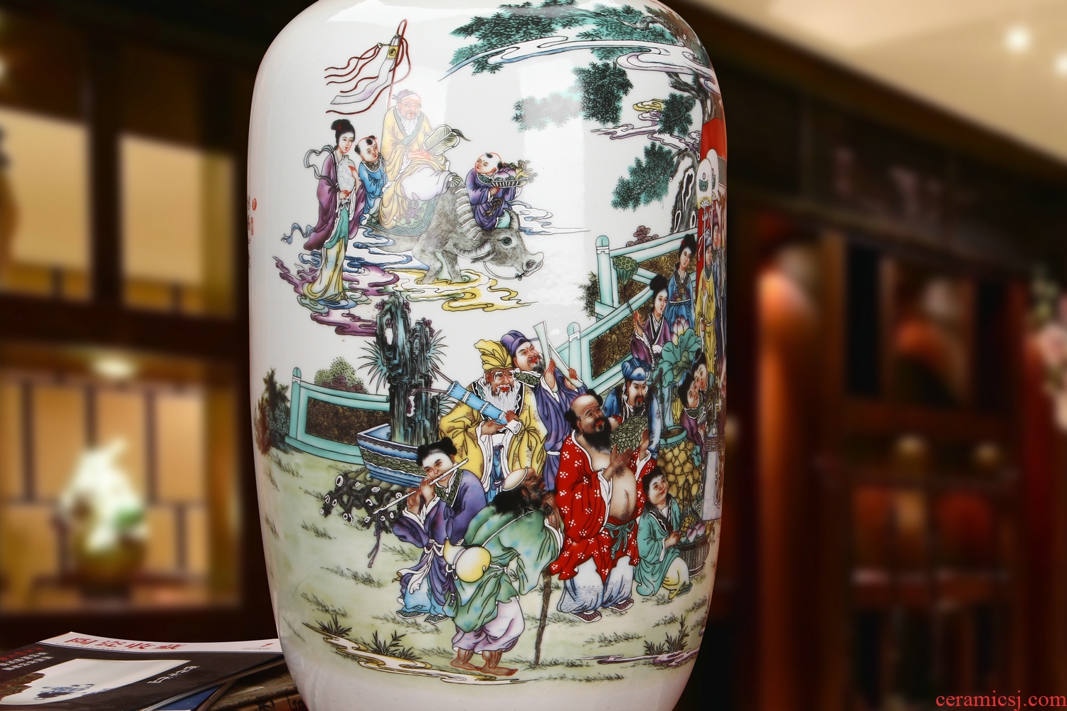 Archaize of jingdezhen ceramics powder enamel flat peach will idea gourd of large vases, Chinese style household crafts are set
