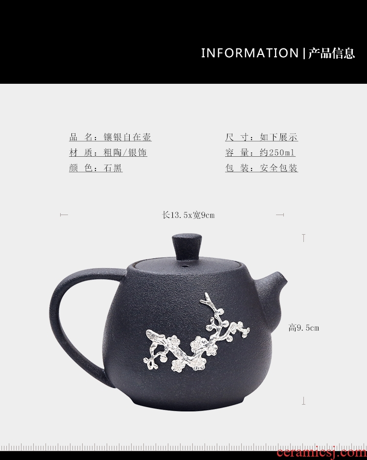 The Product porcelain sink coarse pottery ease pot with silver checking silver ceramic teapot tea gift kung fu tea