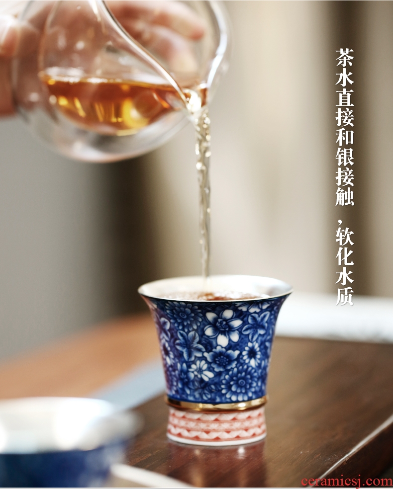 Famed personal cup 999 coppering. As silver glass ceramic cups kung fu tea cup master cup sample tea cup hat to CPU