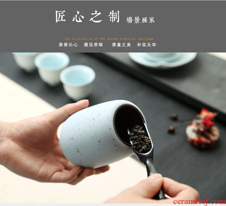 Friend is tea set coarse pottery caddy fixings ceramic glaze wake POTS sealed piggy bank iron iron black tea tea pot