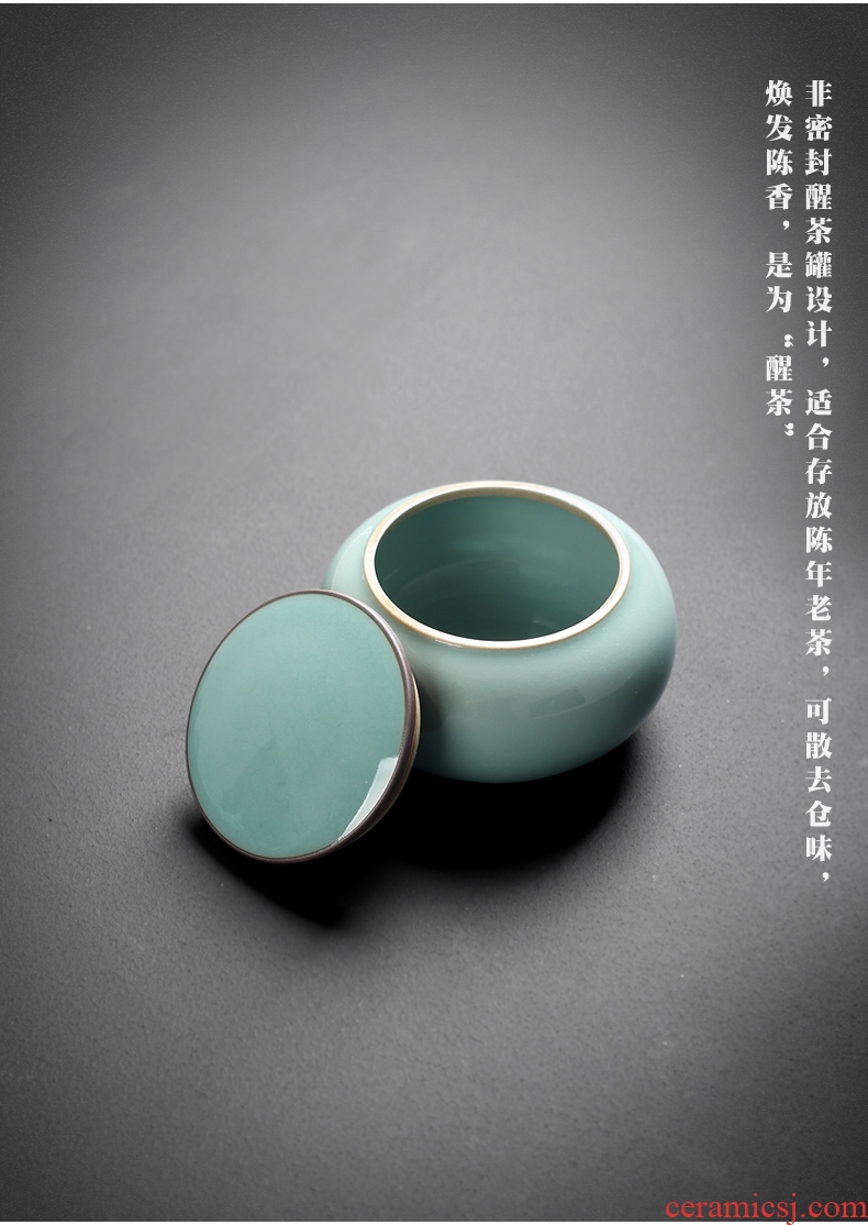 Ceramic tea pot seal storage tanks longquan celadon small portable tea caddy fixings household Ceramic POTS