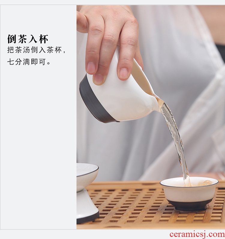 The Product porcelain hui xuan wen zen tea set square bamboo tea tray was kung fu tea set of a complete set of ceramics