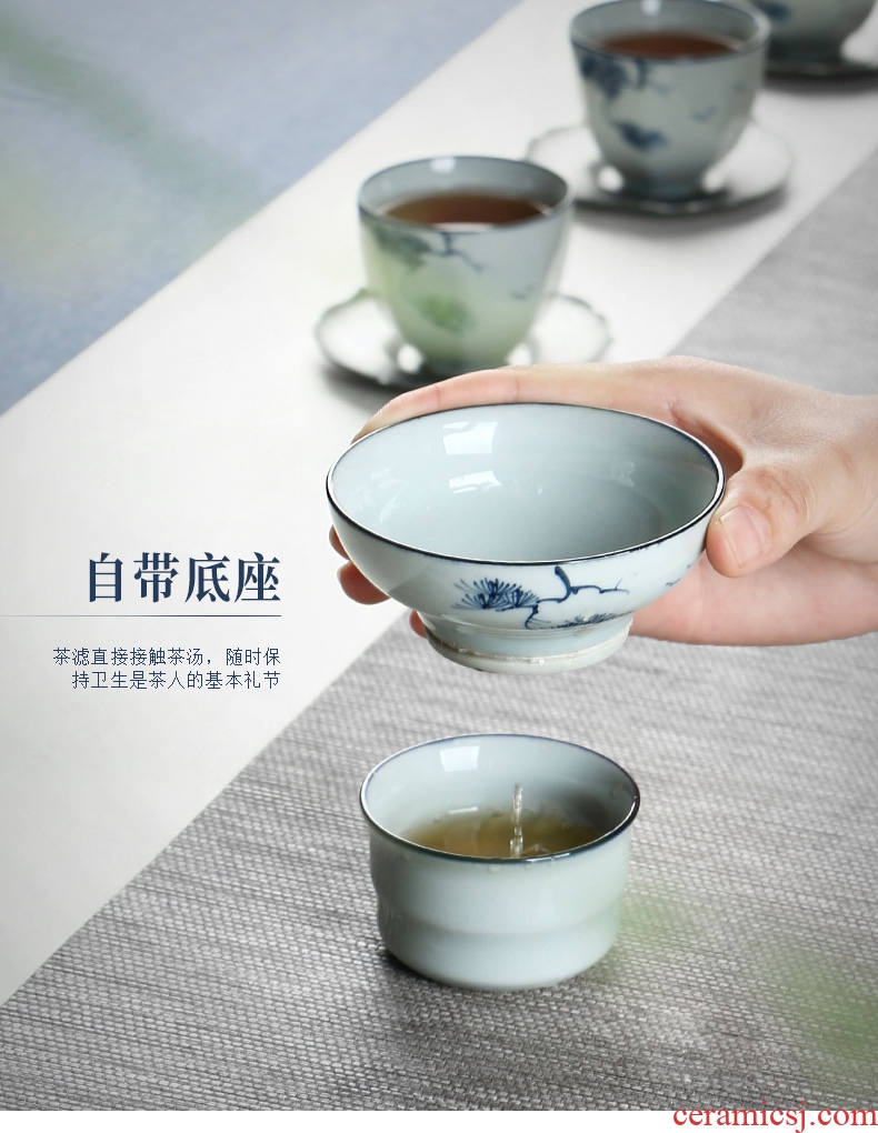 Ultimately responds to jingdezhen antique hand - made kung fu tea set suit household ceramics tureen tea cups of a complete set of simple gift boxes