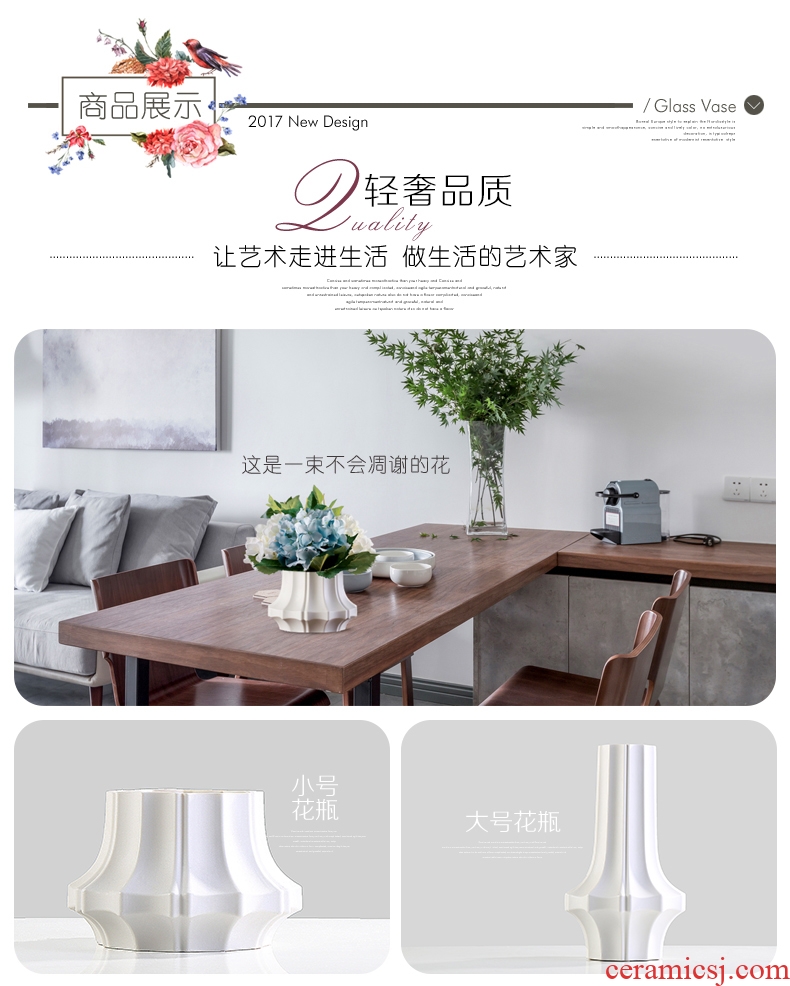 I and contracted simulation flower vases, ceramic flower implement TV cabinet mesa adornment of the sitting room dry flower arranging flowers is placed