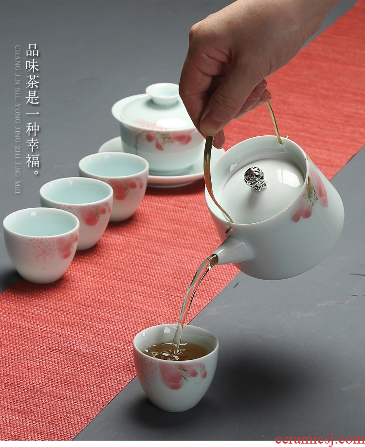 Chen xiang hand - made jingdezhen ceramic teapot manual single pot of girder pot teapot kung fu tea set filter pot