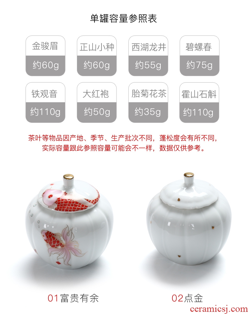 Talk of dehua white porcelain porcelain jade seal tinned black tea caddy fixings ceramic small mini portable tank container