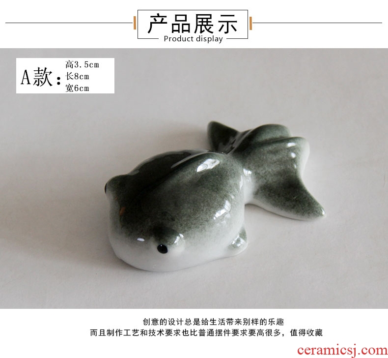 Jingdezhen ceramic small place creative mini toy sitting room adornment household aquarium fish floating children