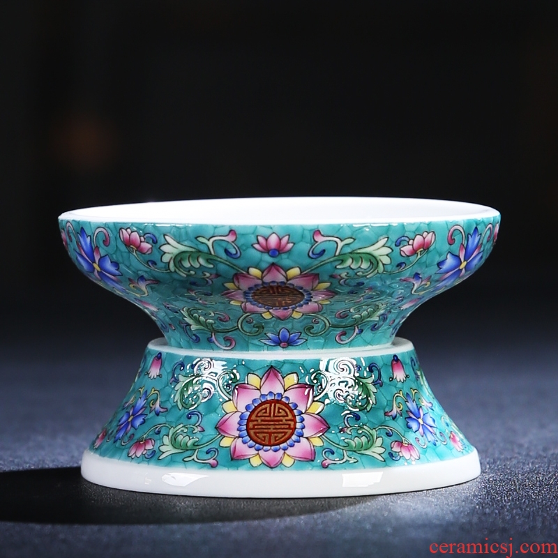 The Product of jingdezhen porcelain remit colored enamel xiangyang scented tea ceramic accessories) filtration tealeaf tea tea strainer