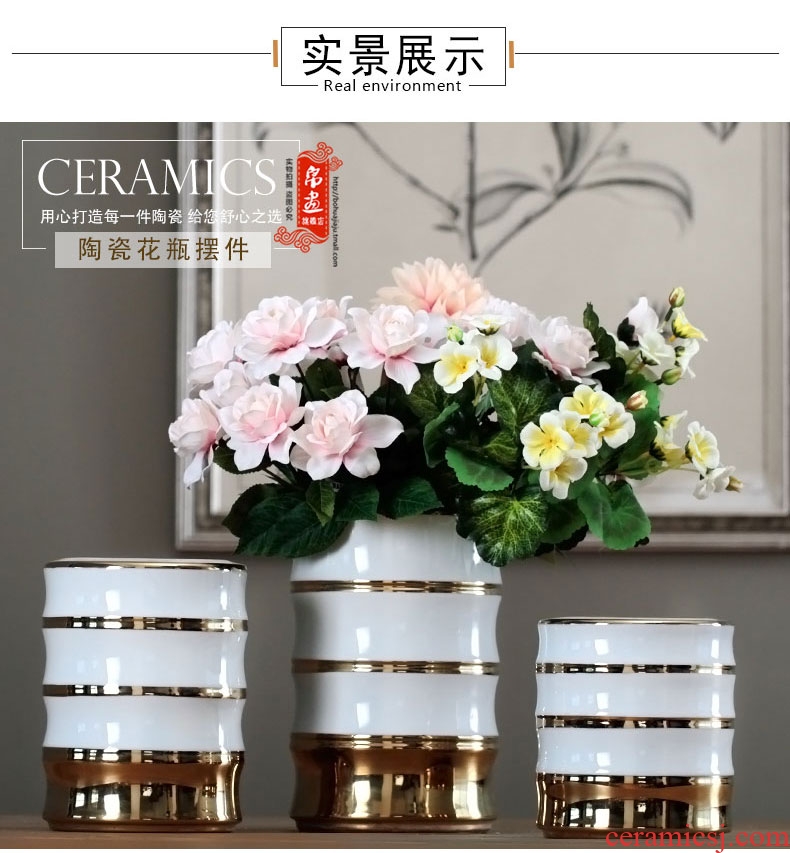 Jingdezhen ceramic vase furnishing articles living room table grain dry flower arranging flowers, jar, household decorates porch is received