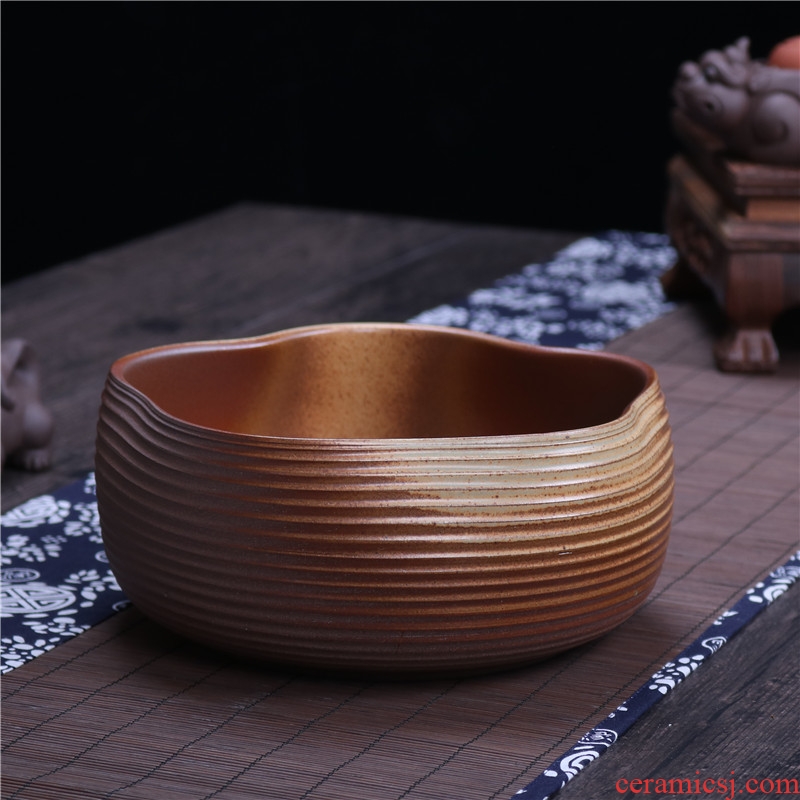 Ceramic firewood tea wash basin of wash water in a water jar XiCha large Japanese writing brush washer XiCha ware cup tea POTS