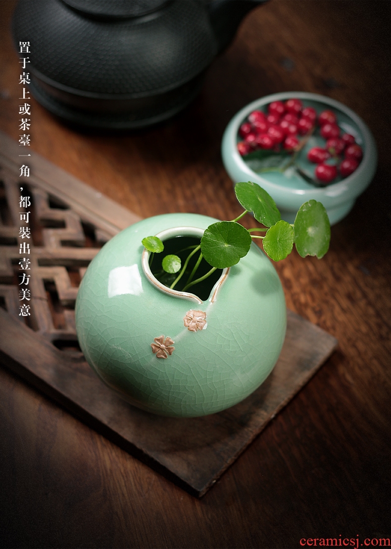 Creative ceramic vase small pure and fresh and new Chinese style household furnishing articles hydroponic container other I sitting room dry flower arranging flowers