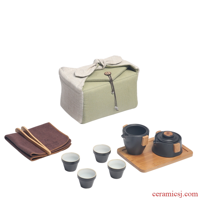 The Product porcelain sink harmonious catcher package travel pot set of ceramic tea set a pot of four cups of portable crack cup tea set