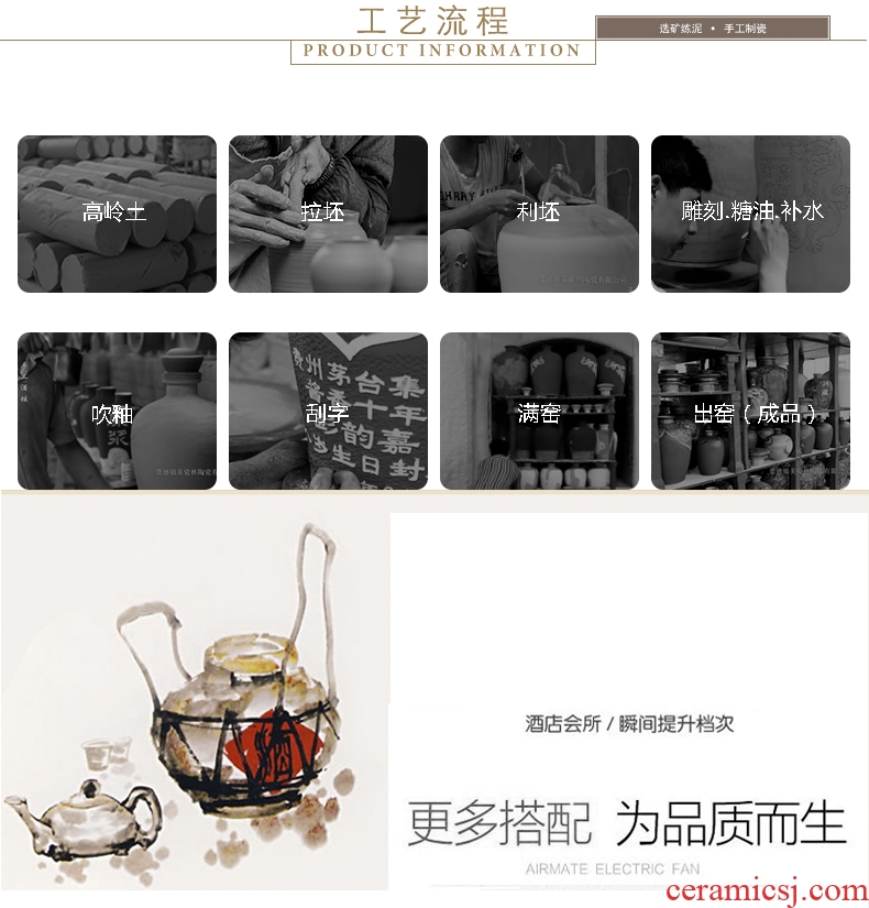 Jingdezhen ceramic jars with leading sealing mercifully it hip wine clear figure 10 jins 20 jins 30 jins